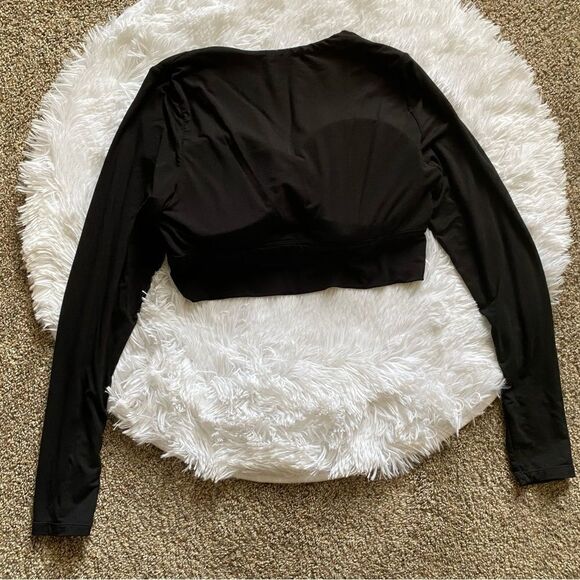 Klassy Network Black Crop Top Long Sleeve Womens Size XXL - Picture 2 of 4